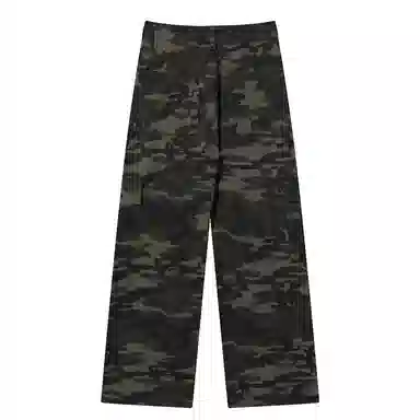 普鲁士多特蒙德 高端美式复古做旧水洗百搭休闲宽松阔腿垂坠感舒适透气大口袋工装伐木裤显高显瘦户外运动军事风直筒牛仔裤 男女同款 迷彩色