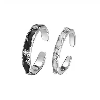 豫银 曲线倩影 • 流光溢彩系列多层加厚电镀铜质 铜镀银 戒指 男女同款情侣款