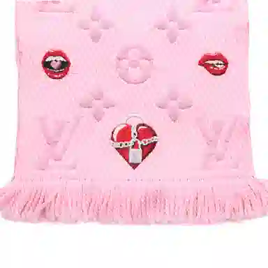 Louis Vuitton Logomania Lucky Monogram Scarf Pink