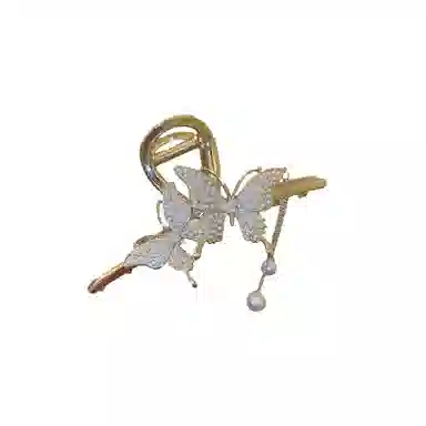 贯古今 蝴蝶双飞大号抓夹夏季后脑勺高级感流苏气质鲨鱼夹 合金 发夹 女款