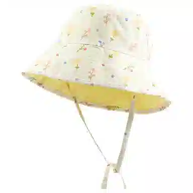 优莲茵 可爱碎花日系大帽檐遮阳显脸小水桶盆帽 海边出游户外显头小 轻便大头围可调节双面戴 棉 渔夫帽 女款