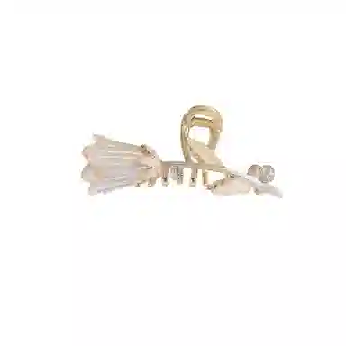 贯古今 原来是银杏叶呀 蝴蝶郁金香鲨鱼夹盘发抓夹 合金 发夹 女款