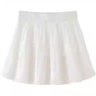 黛尔佳人 夏季芭蕾风显瘦蛋糕裙女高腰半身裙休闲短裙 女款 白色