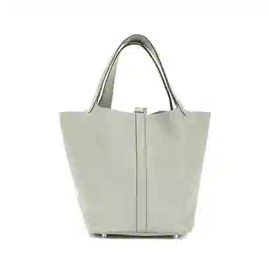 HERMES Picotin Lock 22 Clemence 0W Gris Neve