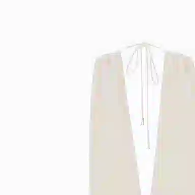 Saint Laurent V-Neck Tie Triangle Swimsuit Cream White