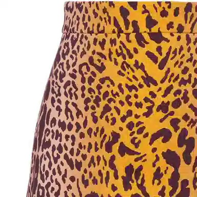 MIU MIU Leopard Print Skirt Brown