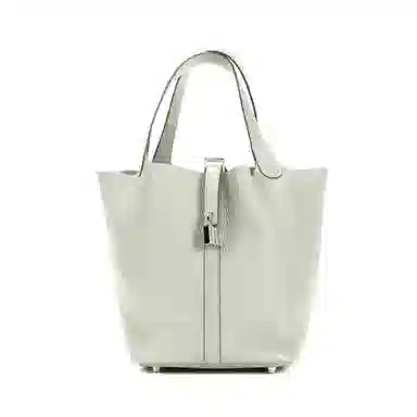 HERMES Picotin Lock 22 Clemence 0W Gris Neve