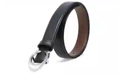 COACH Leather Belt Black Silver Buckle