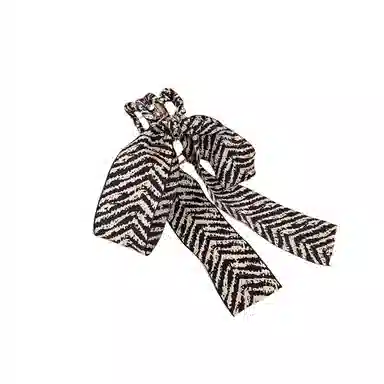 贯古今 高级感条纹蝴蝶结飘带后脑勺盘发鲨鱼夹 合金 发夹 女款