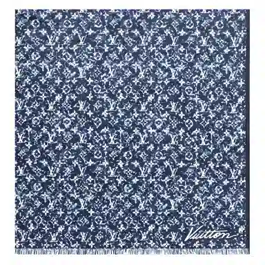 Louis Vuitton Monogram Scarf Deep Blue