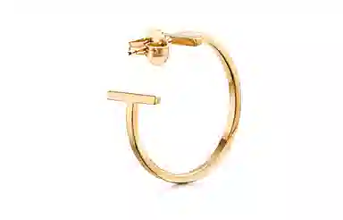 Tiffany & Co. Tiffany T Series 18K Gold Hoop Earrings Medium