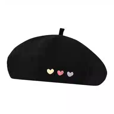 木林森 日系甜妹爱心百搭大头围显脸小薄款透气画家 棉 贝雷帽 女款