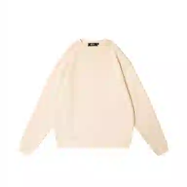 我是大卫 圆领纯色韩版港风宽松休闲百搭卫衣 男女同款 杏色