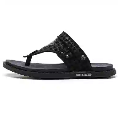 潮泽 百搭时尚潮流 车缝线 防磨人字拖鞋 男款