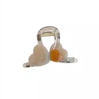 水中玉 韩系爱心抓夹高级感后脑勺半扎发卡夹子头饰 亚克力 发夹 女款