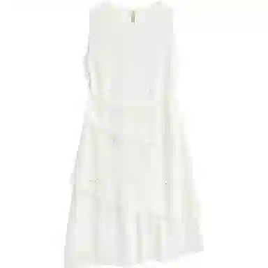 爱依服 法式蕾丝圆领中长款无袖连衣裙 女款 杏