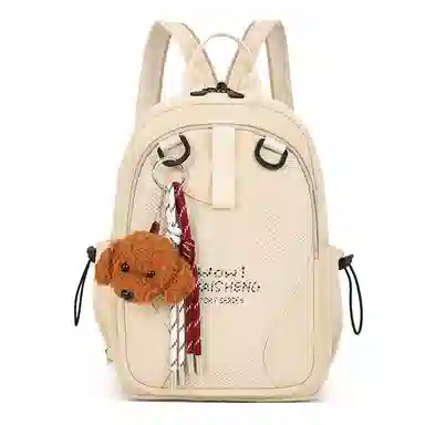 彤彤兔 日常时尚百搭 牛津布 双肩包 男女同款情侣款 黑色/绿色/红色/米色