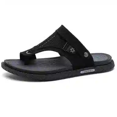 潮泽 简约通勤舒适户外 橡胶底 车缝线 防磨防滑人字拖鞋 男款