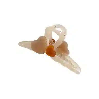 水中玉 果冻色爱心抓夹高级感发卡盘发鲨鱼夹子头饰 亚克力 发夹 女款