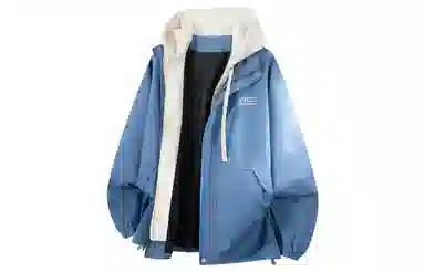 王者荣耀 鲁班七号星空梦想款 日系复古反光银字母纯色假两件连帽抽绳休闲宽松防风户外百搭长袖夹克外套 男女同款