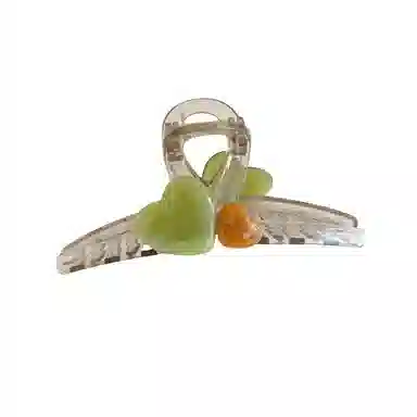 水中玉 韩系爱心抓夹高级感后脑勺半扎发卡夹子头饰 亚克力 发夹 女款