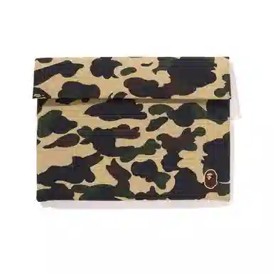 A BATHING APE 15-Inch Fabric Laptop Bag Green/Yellow