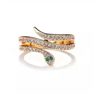 金杰福 高定系列灵蛇缠绕意大利工艺时尚高级百搭款 合金 戒指 女款