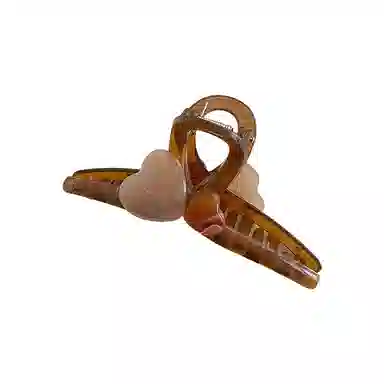 水中玉 果冻色爱心抓夹高级感发卡盘发鲨鱼夹子头饰 亚克力 发夹 女款