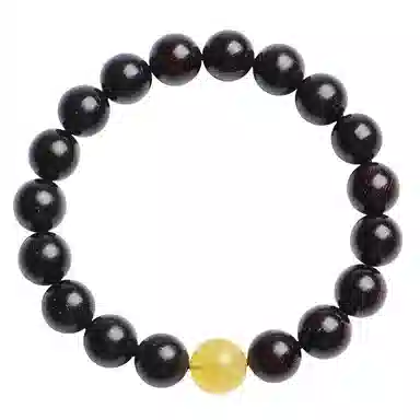 木盛缘 【带金星】新中式复古盘玩解压财源滚滚#好运金星单圈文玩佛珠 紫檀属 手串 男女同款情侣款