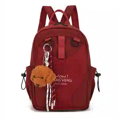 彤彤兔 日常时尚百搭 牛津布 双肩包 男女同款情侣款 黑色/绿色/红色/米色