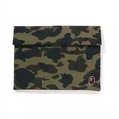 A BATHING APE 15-Inch Fabric Laptop Bag Green/Yellow