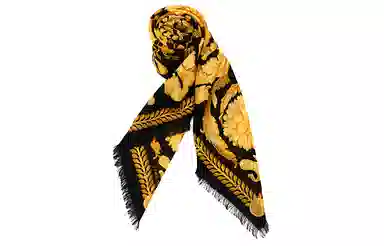 Versace Fashion Print Scarf Black