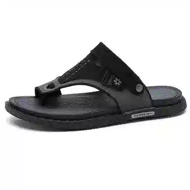 潮泽 简约通勤舒适户外 橡胶底 车缝线 防磨防滑人字拖鞋 男款