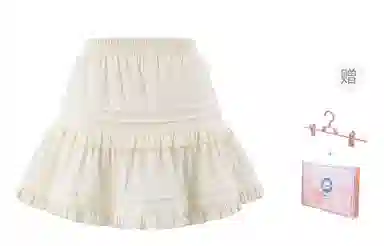 东鲸岁时记 蛋糕小个子半身裙休闲短裙 女款 礼盒装 白色浪漫桃心花边裙