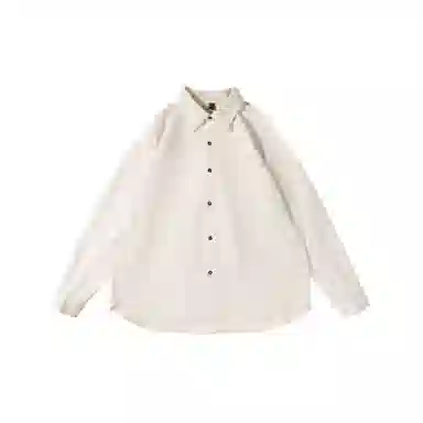 我是大卫 条纹韩系港风商务休闲免烫长袖衬衫 男女同款 灰杏色