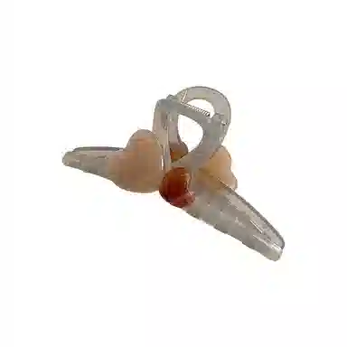 水中玉 果冻色爱心抓夹高级感发卡盘发鲨鱼夹子头饰 亚克力 发夹 女款