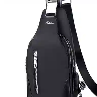 木林森 休闲通勤时尚潮流多功能百搭 涤纶 胸包 常规 男女同款情侣款 黑色/浅灰色