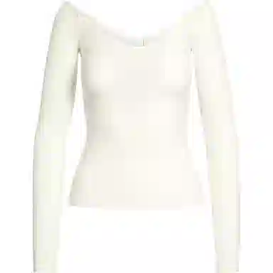 SKIMS SOFT LOUNGE OFF THE SHOULDER TOP T MARBLE