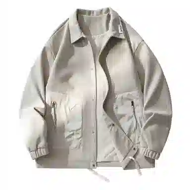 敦煌博物馆 日系学院简约百搭撞色拼接口袋翻领宽松薄款衬衫 男女同款