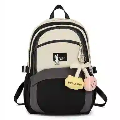 彤彤兔 撞色设计简约 尼龙 书包背包双肩包 女款 粉色/绿色/黑色