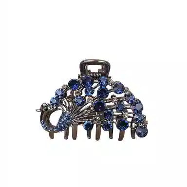 彤彤兔 后脑勺半扎发抓夹夏季高级感中号鲨鱼夹孔雀头饰 合金 发夹 女款