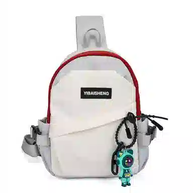 彤彤兔 简约撞色街头潮流运动 尼龙 胸包 女款 白色/灰紫蓝/黑色/黑白红