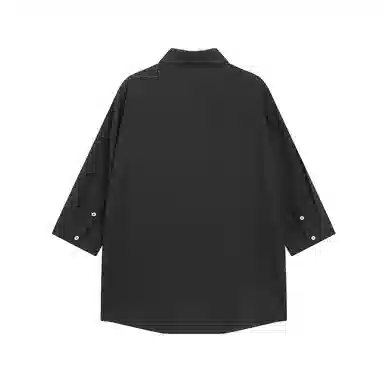HERBEL Pleated Textured Shirt Black