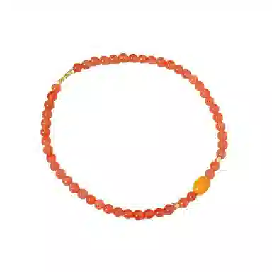 集亭 国风美学 中式轻奢 樱桃红双圈 南红 手串 男女同款情侣款