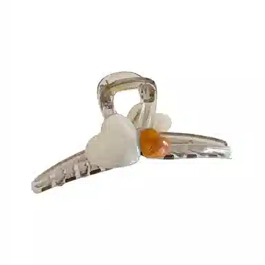 水中玉 韩系爱心抓夹高级感后脑勺半扎发卡夹子头饰 亚克力 发夹 女款