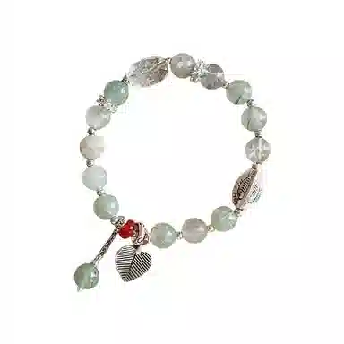 【竹林清风】 指尖瑰宝 八方来财做个富婆 小众高级感冷淡风水逆退散诸事顺利百搭时尚气质#好运天然 绿发晶 手串 女款