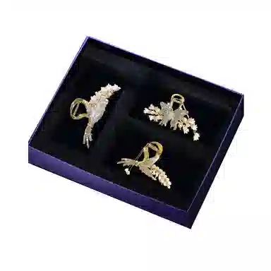 缔晶 森系田园风铃兰蝴蝶流苏鲨鱼夹套装 优雅气质通勤时尚百搭 合金 发夹 女款