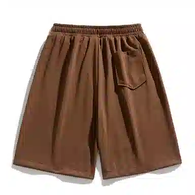 快鱼 美式复古纯色拼接条纹字母潮牌时尚百搭轻薄透气抽绳系带宽松直筒五分休闲短裤 男女同款