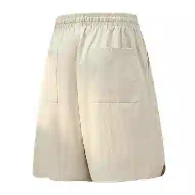 兰缪 美式复古高街风基础款户外日常通勤柔软亲肤舒适纯色系带宽松中腰五分休闲短裤 男女同款