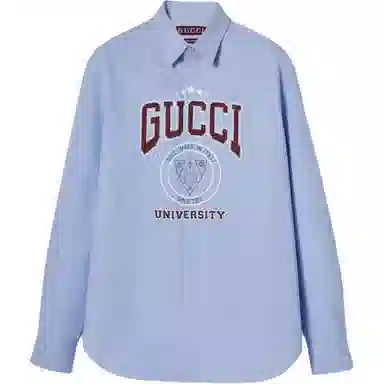 GUCCI SS25 Long Sleeve Shirt Light Blue